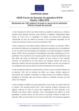 Déclaration de l´UE relative à la mise en oeuvre de la résolution 1540 du Conseil de sécurité