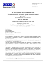 Keynote Speech by Dr. Gernot Erler, Special Representative of the Federal Government of Germany for the 2016 OSCE Chairmanship, Member of the German Bundestag