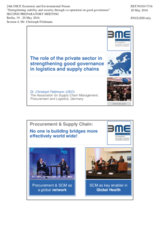 Presentation by Dr. Christoph Feldmann, Chief Executive Officer, Association for Supply Chain Management