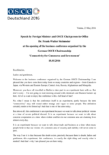 Speech by OSCE Chairperson-in-Office and Federal Foreign Minister Steinmeier Speech by OSCE Chairperson-in-Office and Federal Foreign Minister Steinmeier