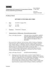 Giornale della 819a Seduta plenaria del Foro di cooperazione per la sicurezza