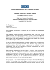 Statement by the OSCE Secretary General Lamberto Zannier at World Humanitarian Summit