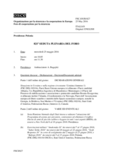 Giornale della 821a Seduta plenaria del Foro di cooperazione per la sicurezza