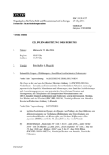 Journal der 821. Plenarsitzung des Forums