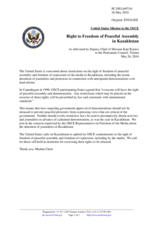 Statement by the Delegation of the United States of America on the freedom of assembly in Kazakhstan