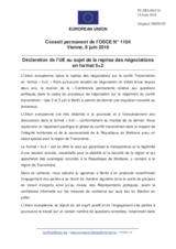 Déclaration de l’UE au sujet de la reprise des négociations en format 5+2