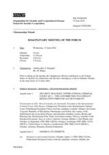 Journal of the 823rd Plenary Meeting of the Forum for Security Co-operation