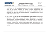 Report on the activities of the Chairperson-in-Office Report on the activities of the Chairperson-in-Office