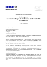 Address by Dr. h.c. Gernot Erler, Special Representative of the Federal Government for the 2016 OSCE Chairmanship