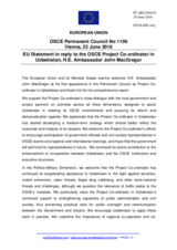 Statement by the Dutch EU Presidency in response to the report by the OSCE Project Co-ordinator in Uzbekistan, Mr. John MacGregor