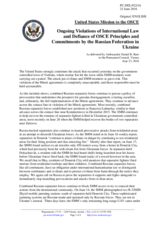 Statement by the Delegation of the United States of America on the Russia’s ongoing aggression against Ukraine and illegal occupation of Crimea