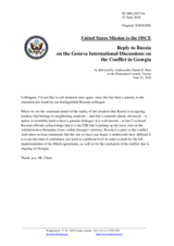 Statement by the Delegation of the United States of America in response to the statement by the Delegation of the Russian Federation on the 36th round of the Geneva International Discussions, held on 14 and 15 June 2016
