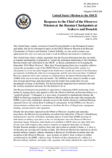 Statement by the Delegation of the United States of America in response to the report by the Chief Observer of the OSCE Observer Mission at two Russian checkpoints on the Russian-Ukrainian border, Colonel Flavien Schaller