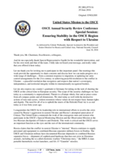 Statement by Ms. Celeste Wallander, Special Assistant to the President and Senior Director for Russia and Central Asia, National Security Council