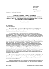 Statement by Amb. Alexey Meshkov, Deputy Minister of Foreign Affairs