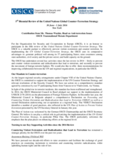 Contribution of the OSCE to the 5th Biennial Review of the United Nations Global Counter-Terrorism Strategy Contribution of the OSCE to the 5th Biennial Review of the United Nations Global Counter-Terrorism Strategy