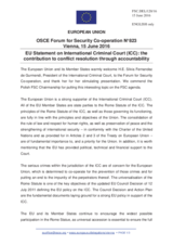 Statement by the Dutch EU Presidency in response to the presentation by H.E. Silvia Fernandez de Gurmendi, President of the International Criminal Court (The Hague)