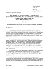 Statement by the Delegation of the Russian Federation in response to the report by the OSCE Project Co-ordinator in Ukraine, Ambassador Vaidotas Verba