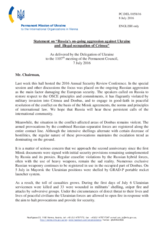 Statement by the Delegation of Ukraine on the Russia’s ongoing aggression against Ukraine and illegal occupation of Crimea