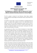 Statement by the Slovak EU Presidency in response to the address by the United Nations Assistant Secretary-General for Human Rights, Mr. Ivan Šimonović
