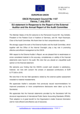 Statement by the Slovak EU Presidency in response to the Financial Report and Financial Statements for the Year Ended 31 December 2015 and the Report of the External Auditor and to the Annual Report of the Audit Committee