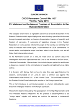 Statement by the Slovak EU Presidency on the freedom of association in the Russian Federation