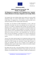 Statement by the Slovak EU Presidency in response to the address by the Minister for Foreign Affairs of Austria, H.E. Sebastian Kurz