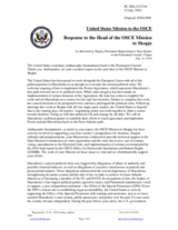 Statement by the Delegation of the United States of America in response to the report by the Head of the OSCE Mission to Skopje, Ambassador Nina Suomalainen