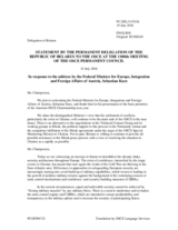Statement by the Delegation of Belarus in response to the address by the Minister for Foreign Affairs of Austria, H.E. Sebastian Kurz
