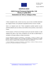 Déclaration de l’UE sur l’attaque à Nice