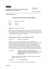 Journal of the 827th Plenary Meeting of the Forum for Security Co-operation