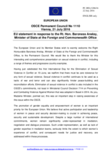 Statement by the Slovak EU Presidency in response to the address by the Minister of State at the Foreign and Commonwealth Office and the Department for International Development of the United Kingdom, the Rt Hon Baroness Anelay Of St Johns Dbe