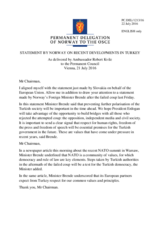 Statement by the Delegation of Norway on the current developments in Turkey