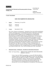 Journal der 1105. Plenarsitzung des Ständigen Rates 