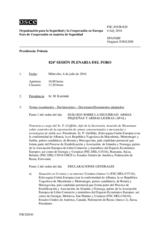 Diario de la 824ª Sesión plenaria del Foro de Cooperación en materia de Seguridad  