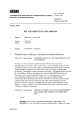 Journal der 825. Plenarsitzung des Forums