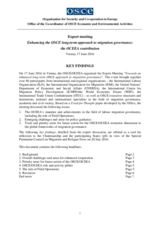 Key findings on expert meeting: Enhancing the OSCE long-term approach to migration governance