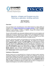 Migration, refugees and European security: Fostering co-operation, building coalitions 