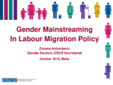 Gender Mainstreaming in Labour Migration Policy