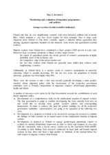 Monitoring and Evaluation of Migration Programmes and Policies: Group Exercise