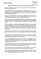 Contribution by the Ministry of Interior and Administration, "Poland's Migration Situation and the Process of Elaborating Polish Migration Policy"