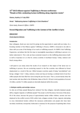 Panel 2: Presentation by Claire Healy, Research Officer, Anti-Trafficking Programme, International Centre for Migration Policy Development (ICMPD)