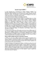 Information on the International Centre for Migration Policy Development (fr)