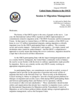 Statement by the United States Mission to the OSCE, Migration Management