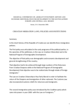 Contribution by Branko Barbic, Croatian Migration Laws, Policies and Institutions