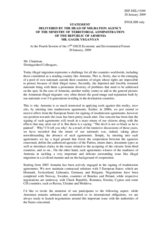 Statement Mr. Yeganyan, Head of Migration Agency of the Ministry of Territorial Administration of Armenia
