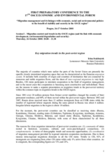 "Key migration trends in the post-soviet region" - contribution by Ms. Irina Ivakhnyuk, Senior Researcher, Deputy Director of the Department of Population, Faculty of Economics, Lomonosov Moscow State University