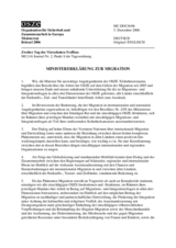 Ministererklärung zur Migration