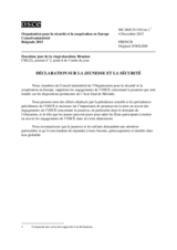 Déclaration sur la jeunesse et la sécurité
