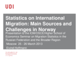 Statistics on International Migration: Main Sources and Challenges in Norway